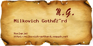 Milkovich Gothárd névjegykártya